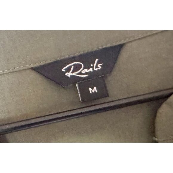 RAILS Maple Tiered Drawstring Mid Dress Green Size Medium - Picture 6 of 7